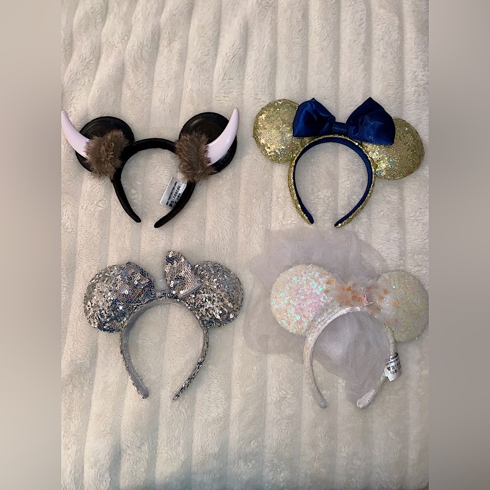 DISNEY World PARKS Adult Minnie Mickey Mouse Ears Headband Epcot Norway Bride - Picture 3 of 13